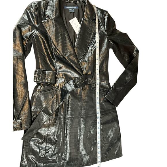 French Connection Clancy Belted Mini Dress Blackout Size 4 NWT Two Side Pockets - Picture 11 of 16